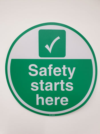 Safety starts here floor sign